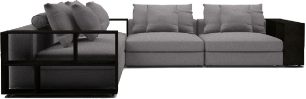 Picture of Freetown Corner Sofa with Grey Oak Armrests (L)