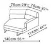 Slika SMALL ANGLED CHAISE SECTION RIGHT 140X88