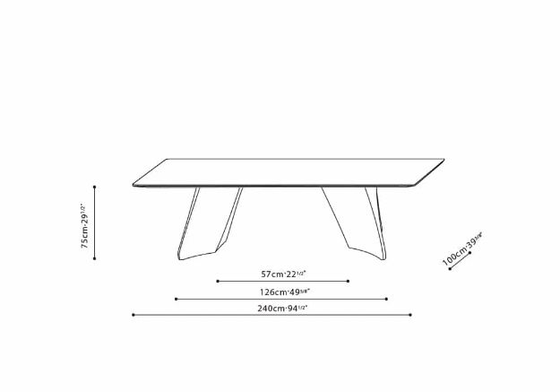 Picture of SPIN DINNING TABLE TOP 100x240 CM 