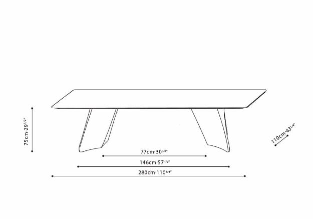 Picture of SPIN DINNING TABLE TOP 110x280 CM 