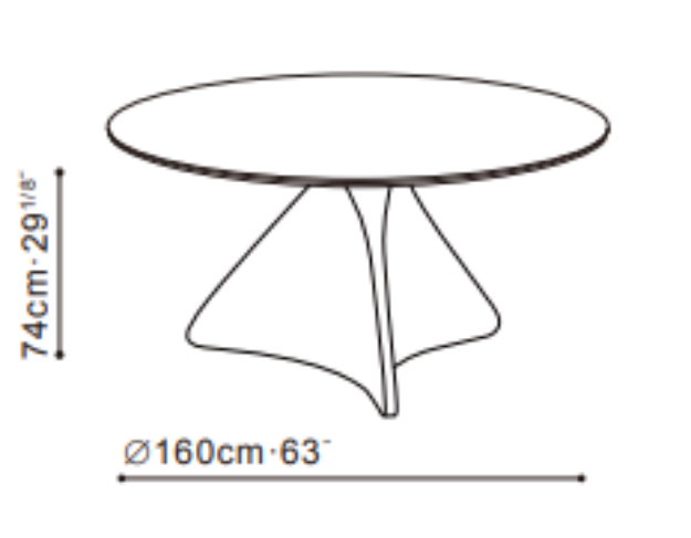 Picture of SPIN DINNING TABLE TOP H74 cm / FI 160 cm
