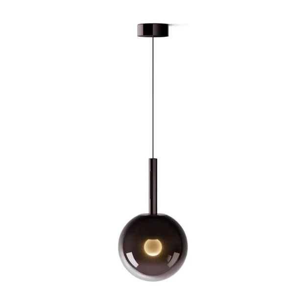 Slika LUNE PLAFONSKA LAMPA D200mm SMOKE BLACK GLASS