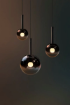 Slika LUNE PLAFONSKA LAMPA D200mm SMOKE BLACK GLASS