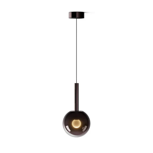 Slika LUNE PLAFONSKA LAMPA D160mm SMOKE BLACK GLASS