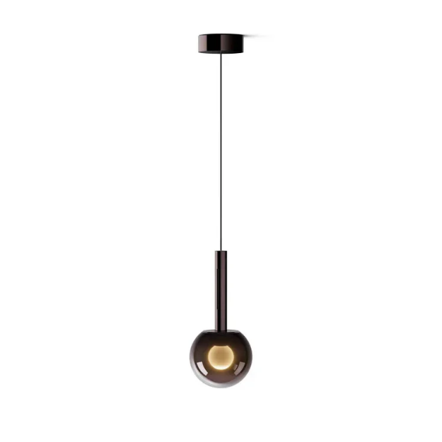 Slika LUNE PLAFONSKA LAMPA D125mm SMOKE BLACK GLASS